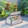 Kweekbak Van Hout, Mini Broeikas 90 X 52 X 49,5 Cm, Broeikas Met Deksel, Lichtdoorlatende Kweekbak, Winterbestendige Verhoogde Tuinbed Voor Tuin, Balkon, Grijs 2
