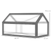 Kweekbak Van Hout, Mini Broeikas 90 X 52 X 49,5 Cm, Broeikas Met Deksel, Lichtdoorlatende Kweekbak, Winterbestendige Verhoogde Tuinbed Voor Tuin, Balkon, Grijs 4