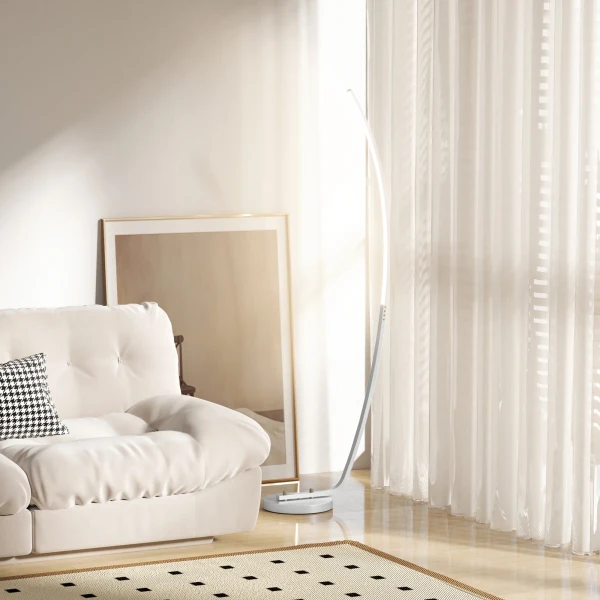 Led Staande Lamp Woonkamer Staande Lamp Met Voetschakelaar, Dimbare Staande Lamp Met Aanpasbare Helderheid, Staande Lamp Voor Slaapkamer, Zilver 2