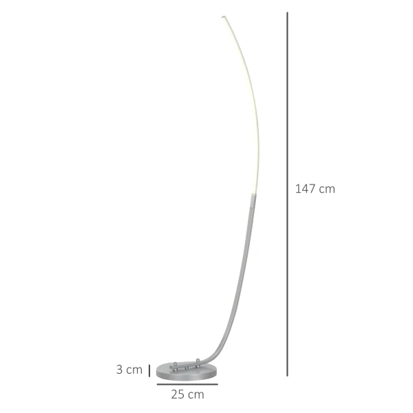 Led Staande Lamp Woonkamer Staande Lamp Met Voetschakelaar, Dimbare Staande Lamp Met Aanpasbare Helderheid, Staande Lamp Voor Slaapkamer, Zilver 4