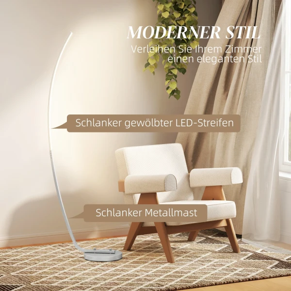 Led Staande Lamp Woonkamer Staande Lamp Met Voetschakelaar, Dimbare Staande Lamp Met Aanpasbare Helderheid, Staande Lamp Voor Slaapkamer, Zilver 5