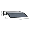 Luifel Voor Voordeur 100 X 75 Cm Luifel Met Zadeldak Overkapping Van Aluminium En Polycarbonaat Luifel Met Uv Bescherming Luifel Voor Voordeur Voor Balkon, Zonwering, Regenbescherming, Zwart 4