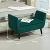 Luxe Zitbank Gestoffeerde Bank Met Opbergruimte Armleuningen Kistbank Fluweelachtig Polyester Rubberhout Groen 107 X 42 X 65 Cm 4