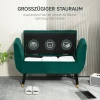 Luxe Zitbank Gestoffeerde Bank Met Opbergruimte Armleuningen Kistbank Fluweelachtig Polyester Rubberhout Groen 107 X 42 X 65 Cm 5