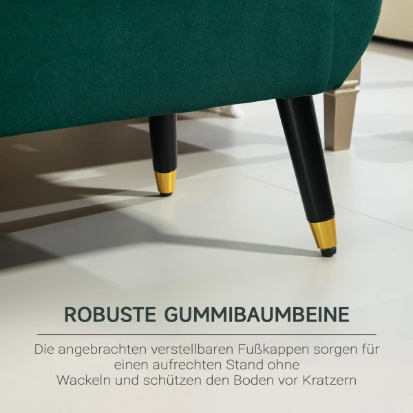 Luxe Zitbank Gestoffeerde Bank Met Opbergruimte Armleuningen Kistbank Fluweelachtig Polyester Rubberhout Groen 107 X 42 X 65 Cm 6