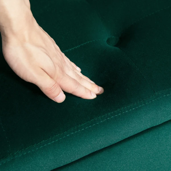 Luxe Zitbank Gestoffeerde Bank Met Opbergruimte Armleuningen Kistbank Fluweelachtig Polyester Rubberhout Groen 107 X 42 X 65 Cm 9
