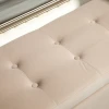 Luxe Zitbank Gestoffeerde Bank Met Opbergruimte Armleuningen Kofferbank Fluweelachtig Polyester Rubberhout Beige 107 X 42 X 65 Cm 10