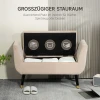 Luxe Zitbank Gestoffeerde Bank Met Opbergruimte Armleuningen Kofferbank Fluweelachtig Polyester Rubberhout Beige 107 X 42 X 65 Cm 5
