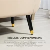 Luxe Zitbank Gestoffeerde Bank Met Opbergruimte Armleuningen Kofferbank Fluweelachtig Polyester Rubberhout Beige 107 X 42 X 65 Cm 6