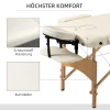 Massagetafel, Opvouwbare Massageliege, In Hoogte Verstelbare Massagebank, Massagebed Met Hoofdsteun, Voor Spa, Salon, Kunstleer, Hout, Crème 6