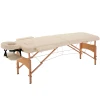 Massagetafel, Opvouwbare Massageliege, In Hoogte Verstelbare Massagebank, Massagebed Met Hoofdsteun, Voor Spa, Salon, Kunstleer, Hout, Crème 8