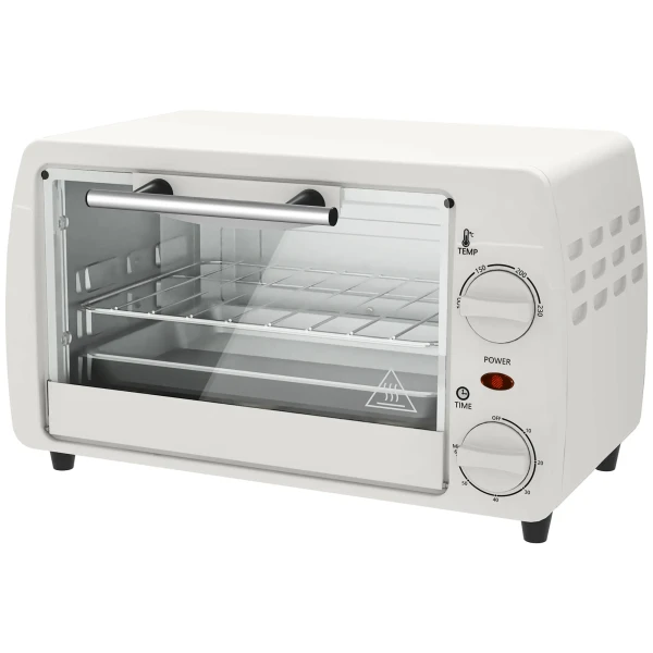 Mini Oven 10 Liter 750w Kleine Elektrische Oven Met Temperatuur Tot 230 ℃ Timer 60 Minuten Bakplaat En Rooster 36,5x26x22 Cm Crèmewit 1