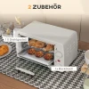 Mini Oven 10 Liter 750w Kleine Elektrische Oven Met Temperatuur Tot 230 ℃ Timer 60 Minuten Bakplaat En Rooster 36,5x26x22 Cm Crèmewit 7