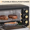 Minibackofen 16 L 1400w Mini Oven 100 230℃ 60 Min. Timer, Met Grillrooster En Bakplaat, Pizzaoventje Met Tablethandvat, Kruimelbak Zwart 6