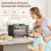 Minibackofen 28 L 2600w Mini Oven 100 230℃ 60 Min. Timer, Met 2 Warmhoudplaten, Bakplaat En Grillrooster Pizzaoventje Met Kruimelbak, Tablethandvat Zwart 10