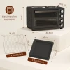 Minibackofen 28 L 2600w Mini Oven 100 230℃ 60 Min. Timer, Met 2 Warmhoudplaten, Bakplaat En Grillrooster Pizzaoventje Met Kruimelbak, Tablethandvat Zwart 4