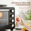 Minibackofen 28 L 2600w Mini Oven 100 230℃ 60 Min. Timer, Met 2 Warmhoudplaten, Bakplaat En Grillrooster Pizzaoventje Met Kruimelbak, Tablethandvat Zwart 7