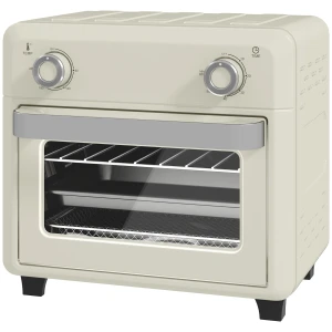 Minibackoven Met Convectie 10l 2 In 1 Mini Oven Met Ovenrooster, Bakplaat En Kruimelplaat, 80 °c 230 °c Heteluchtfriteuse Met Touch Screen, Timer, Binnenverlichting, 1000w, Roestvrij Staal 1