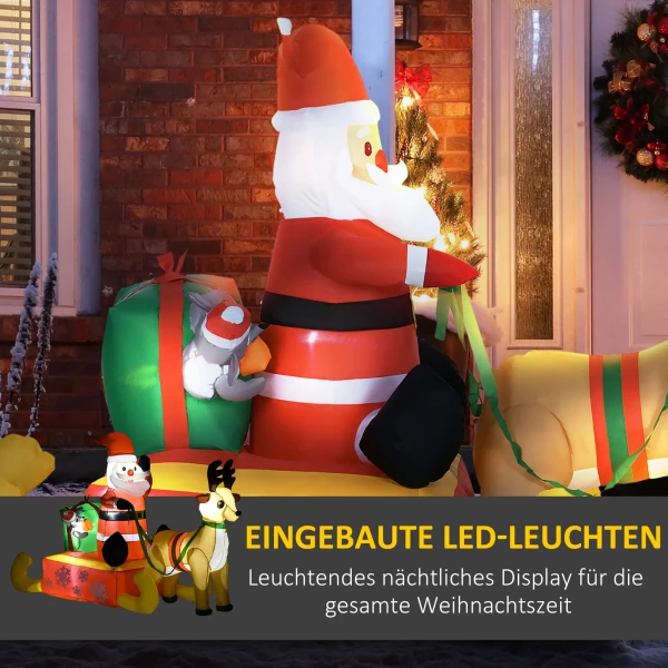 Opblaasbare Kerstdecoratie, 1,22 M Kerstman Met Led Verlichting, Tuindecoratie, Zelfopblazende Kerstverlichting Voor Binnen En Buitenruimte 5