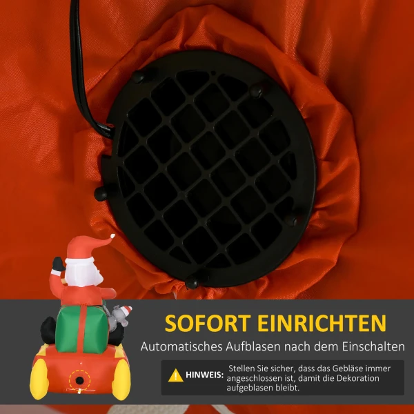 Opblaasbare Kerstdecoratie, 1,22 M Kerstman Met Led Verlichting, Tuindecoratie, Zelfopblazende Kerstverlichting Voor Binnen En Buitenruimte 7