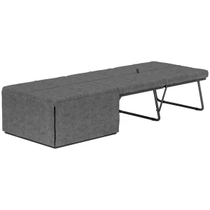 Opklapbed Ca. 190x60 Cm Gastenbed Met 8cm Schuimmatras, Opvouwbaar Reisbed, Volwassen Eenpersoonsbed, Metalen Bed Tot 120 Kg Belastbaar, Opklapbed Voor Kantoor, Gastenkamer, Grijs 1