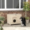 Opvouwbaar Klein Dierenhuis, Houten Huisdierhuis, Houten Huis Voor Katten, Honden Onder 13,5 Kg, Binnen, 78 X 51 X 62 Cm, Natuurhout 2