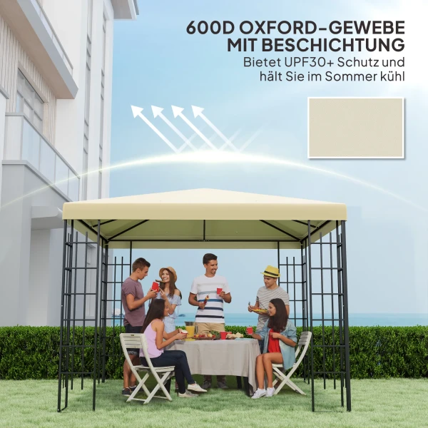 Outsuuny Vervangend Dak Voor Paviljoen 3 X 3 M, Waterdicht Paviljoendak, Vervanghoes Voor Tuinpaviljoen, Vervangende Onderdelen Gemaakt Van Oxford Stof, 370 G/m², Crèmewit 7