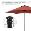 Parasol Ø196 Cm, Draaibare Parasol Met Kantelfunctie, Zeshoekige Balkonparasol Strandschirm Windbestendig Stabiel Marktparasol Krukparasol Zonbescherming Voor Strand Balkon Tuin, Wijnrood 8