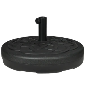 Parasolvoet Tot 35 Kg Vulbaar, Ronde Parasolhouder, Parasolgewicht, Standaard Voor Parasol Ø38/48 Mm, Voor Balkon, Terras, Tuin, Zwart 1