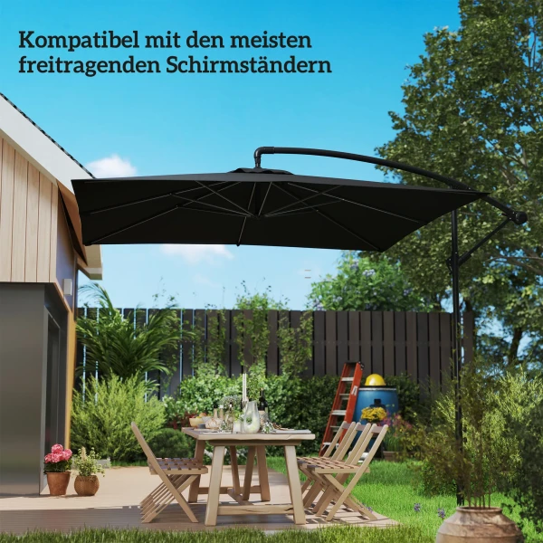 Parasolvoet Van Beton, Zweefparasolvoet Vierkante Parasolhouder, Voet Voor Zweefparasol 113/92 Mm, Parasolgewicht Voor Balkon, Terras, Tuin, Donkergrijs 5