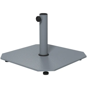 Parasolvoet Van Metaal 18,5 Kg, Parasolstandaard Met Wielen, Vierkante Parasolhouder, Parasolgewicht, Stand Voor Parasol 32/38/48mm Buisdiameter, Voor Balkon, Terras, Grijs 1