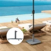 Parasolvoet Van Metaal 18,5 Kg, Parasolstandaard Met Wielen, Vierkante Parasolhouder, Parasolgewicht, Stand Voor Parasol 32/38/48mm Buisdiameter, Voor Balkon, Terras, Grijs 10