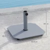 Parasolvoet Van Metaal 18,5 Kg, Parasolstandaard Met Wielen, Vierkante Parasolhouder, Parasolgewicht, Stand Voor Parasol 32/38/48mm Buisdiameter, Voor Balkon, Terras, Grijs 4
