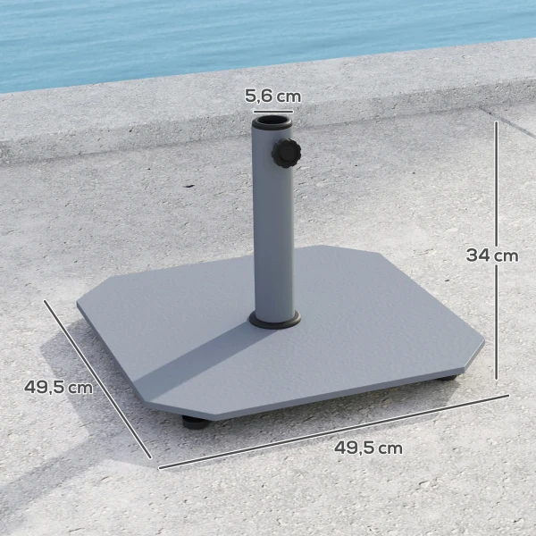 Parasolvoet Van Metaal 18,5 Kg, Parasolstandaard Met Wielen, Vierkante Parasolhouder, Parasolgewicht, Stand Voor Parasol 32/38/48mm Buisdiameter, Voor Balkon, Terras, Grijs 4