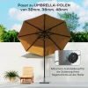 Parasolvoet Van Metaal 18,5 Kg, Parasolstandaard Met Wielen, Vierkante Parasolhouder, Parasolgewicht, Stand Voor Parasol 32/38/48mm Buisdiameter, Voor Balkon, Terras, Grijs 5