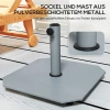 Parasolvoet Van Metaal 18,5 Kg, Parasolstandaard Met Wielen, Vierkante Parasolhouder, Parasolgewicht, Stand Voor Parasol 32/38/48mm Buisdiameter, Voor Balkon, Terras, Grijs 6