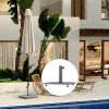 Parasolvoet Van Metaal 18,5 Kg, Parasolstandaard Met Wielen, Vierkante Parasolhouder, Parasolgewicht, Stand Voor Parasol 32/38/48mm Buisdiameter, Voor Balkon, Terras, Grijs 9