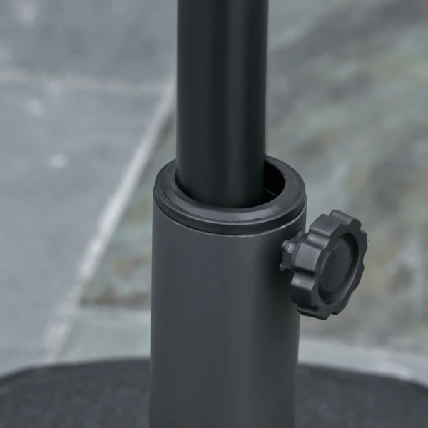 Parasolvoet Voor Ø38/48mm Parasolstang, Tot 30kg Water Of 40kg Zand, Hdpe, Zwart, Ø55x38cm, Stabiele Steun Voor Tuin 10