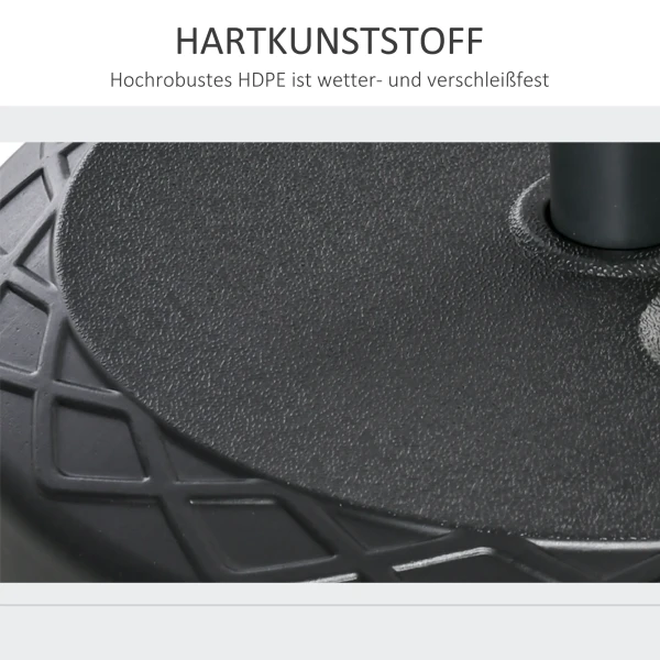 Parasolvoet Voor Ø38/48mm Parasolstang, Tot 30kg Water Of 40kg Zand, Hdpe, Zwart, Ø55x38cm, Stabiele Steun Voor Tuin 5