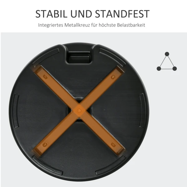 Parasolvoet Voor Ø38/48mm Parasolstang, Tot 30kg Water Of 40kg Zand, Hdpe, Zwart, Ø55x38cm, Stabiele Steun Voor Tuin 7