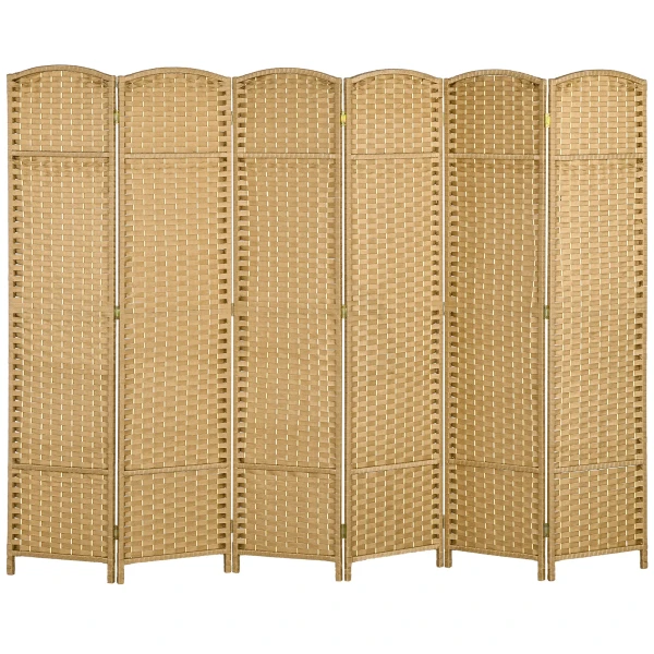 Paravent 6 Delig 240 X 170 Cm Kamerscherm Scheidingswand Van Bamboe, Opvouwbare Stellwand Kamerverdeler Privacybescherming Voor Woonkamer Natuur 1