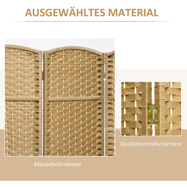 Paravent 6 Delig 240 X 170 Cm Kamerscherm Scheidingswand Van Bamboe, Opvouwbare Stellwand Kamerverdeler Privacybescherming Voor Woonkamer Natuur 7