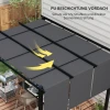 Paviljoen 3,5x3m Pergola Met Zijwand, Terrasoverkapping, Donkergrijs, Weerbestendig Voor Tuin & Terras 6