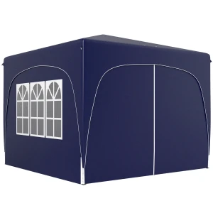 Paviljoen 3x3m, Waterafstotend Stabiel Winterbestendig Pop Up Vouwpaviljoen, Uv Bescherming 50+, Opvouwbaar Feesttent Tuintent Met 4 Zijpanelen Tas Tuinpaviljoen Voor Camping Tuin, Donkerblauw 1