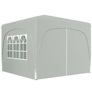 Paviljoen 3x3m, Waterafstotend Stabiel Winterbestendig Pop Up Vouwpaviljoen, Uv Bescherming 50+, Opvouwbaar Partytent Tuinpaviljoen Met 4 Zijpanelen Tas Tuinpaviljoen Voor Camping Tuin, Lichtgrijs 1