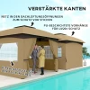 Paviljoen Ca. 3,4x3,4 M Waterafstotend Tuinpaviljoen Met 4 Zijpanelen, Dubbel Dak, Feesttent Met Uv Bescherming Tuintent Met Verzinkt Metalen Frame, Voor Tuin Beige 6