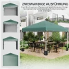 Paviljoen Ca.3x3m, Waterafstotend Stabiel Winterbestendig Pop Up Vouwpaviljoen Met 2 Zijwanden, Uv Bescherming 30+, Opvouwbaar Feesttent Tuintent Met Tas, Tuinpaviljoen Voor Camping, Tuin, Groen 5