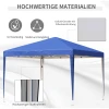 Paviljoen Ca. 3x3m, Waterafstotend Stabiel Winterbestendig Pop Up Vouwpaviljoen, Uv Bescherming, Opvouwbaar Feesttent Tuintent Met Tas, Tuinpaviljoen Voor Camping Tuin, Blauw 5