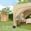 Paviljoen Ca. 3x6m, Waterafstotend Stabiel Winterbestendig Pop Up Vouwpaviljoen, Uv Bescherming 50+, Opvouwbaar Feesttent Tuintent Met 6 Zijpanelen Tas Tuinpaviljoen Voor Camping Tuin, Zand 9