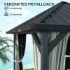 Paviljoen Met Hardtop, Ca. 3x3 M Waterdicht Stabiel Winterbestendig Tuinpaviljoen Met Muggennet, Zijpanelen, Tuin Paviljoen Van Metaal, Paviljoen Voor Tuin, Terras, Donkergrijs 5